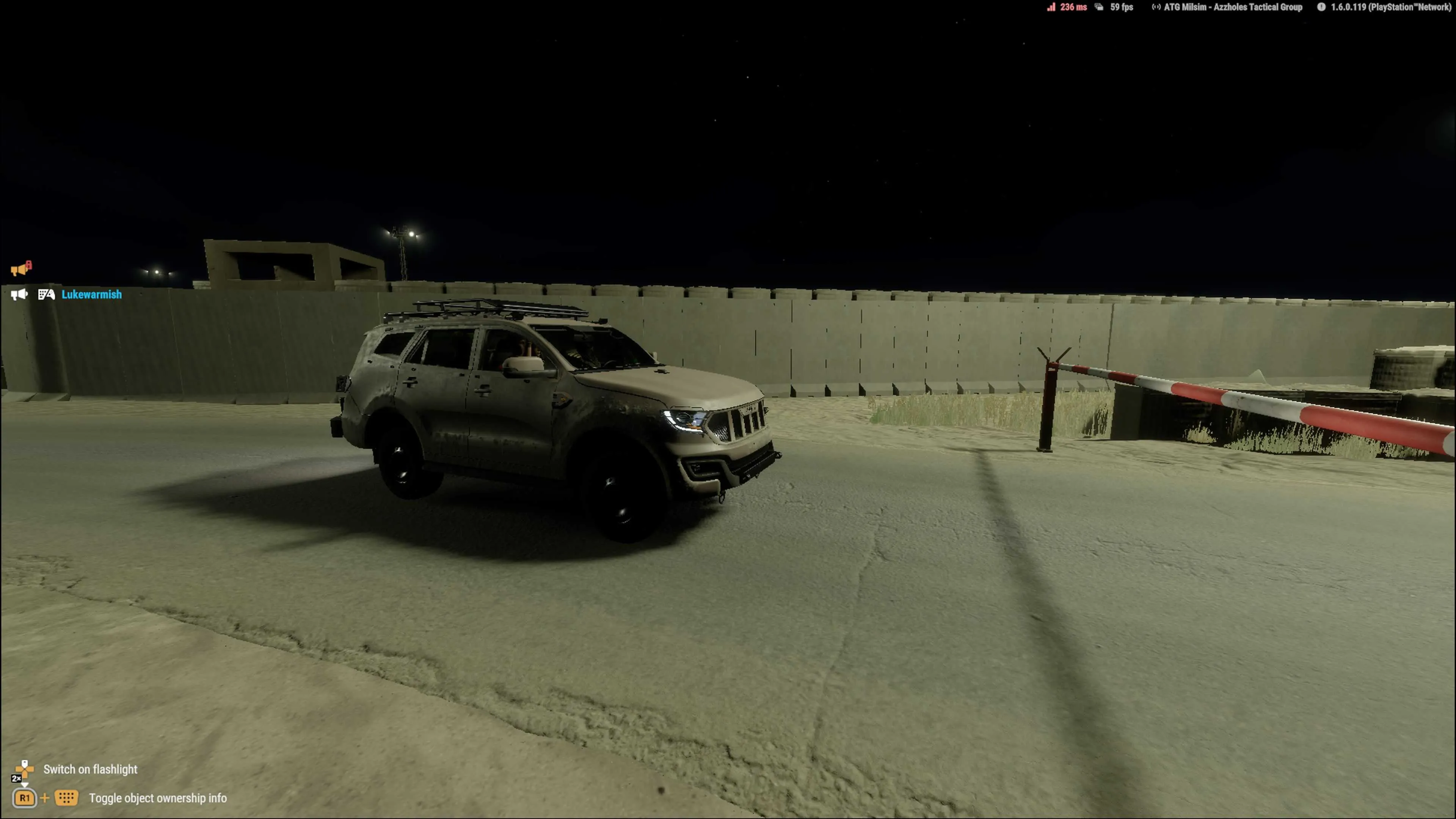 A car leaving the Landay airport