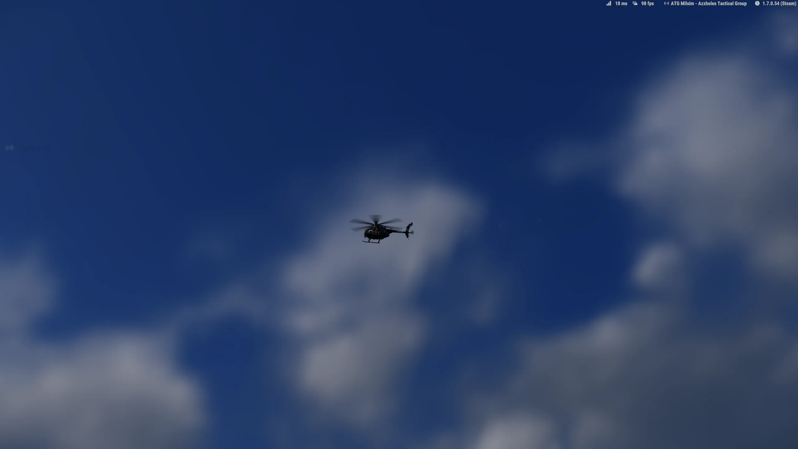 A helicopter flying in the sky.